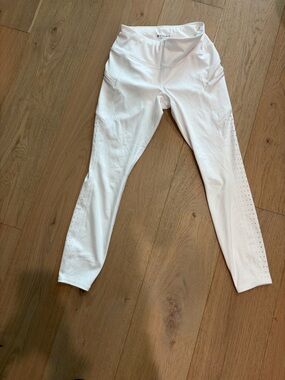 White Leggings with Perforated Sides